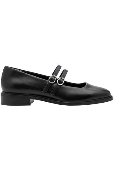 Leather Mary Jane Ballet Pumps