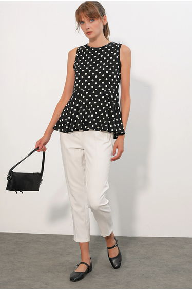 BDART Polka Dot Sleeveless Crepe Blouse