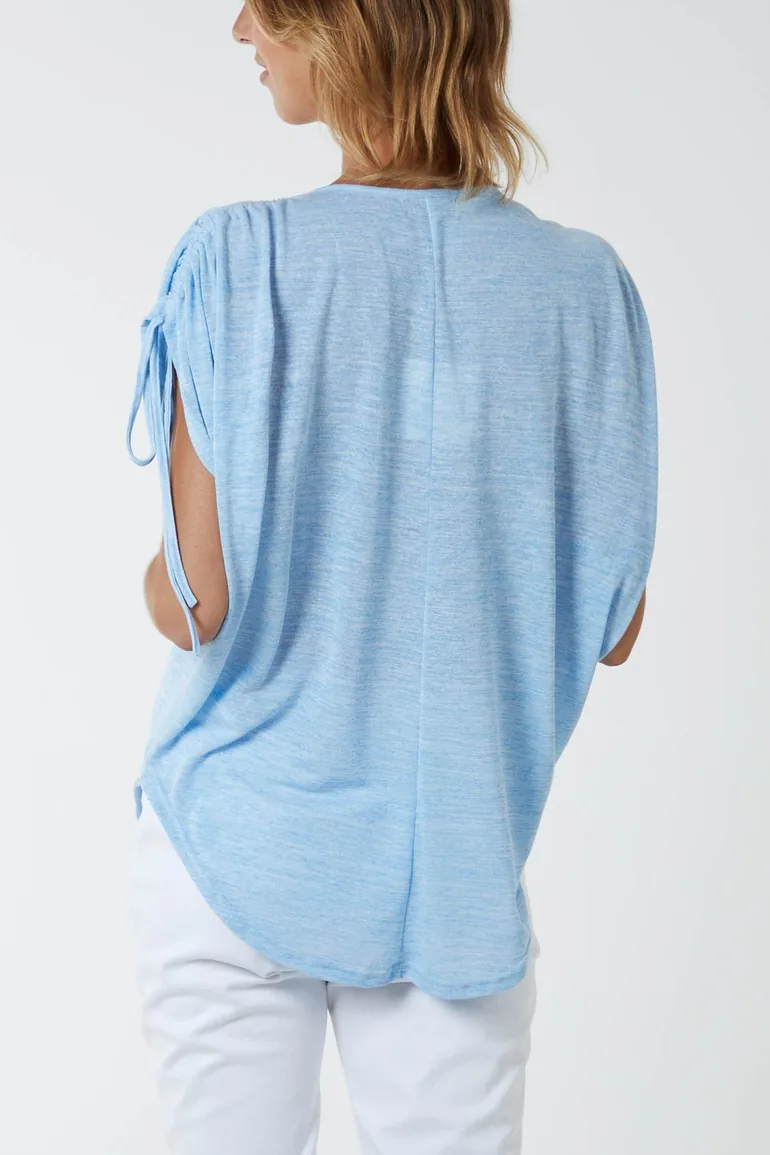 Front Zipper Shoulder Drawstring Top - 4