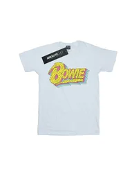 David Bowie Girls Moonlight 90s Logo Cotton T-Shirt - White