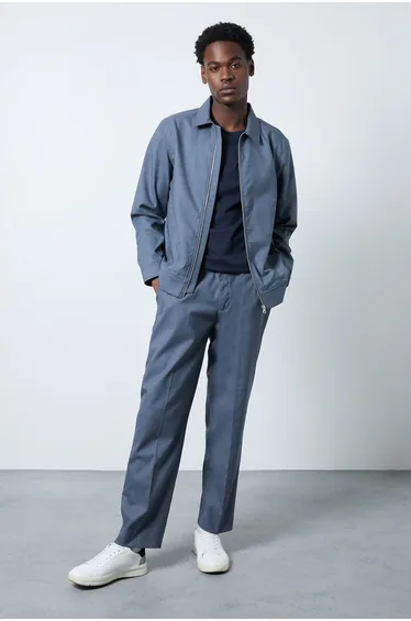 Blue Smart Harrington Jacket