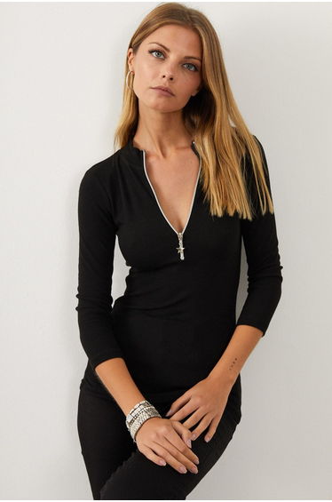 Blouse - Black - Fitted