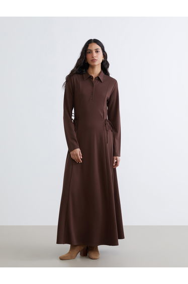 Shirt Dress with Necktie Detail