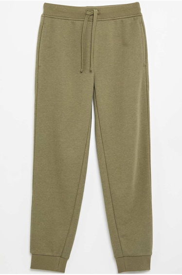 Plain joggers with elasticated waist GREEN