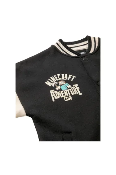 Minecraft Boys Creeper Varsity Jacket - Black