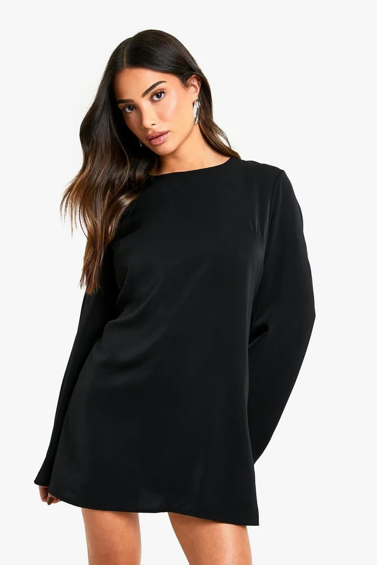 Petite Bow Detail Open Back Mini Dress - 2