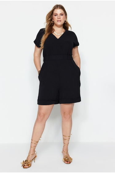 Plus Size Jumpsuit - Black - Relaxed fit