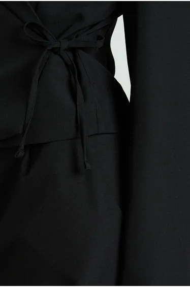 Tie Side Tailored Blazer - black