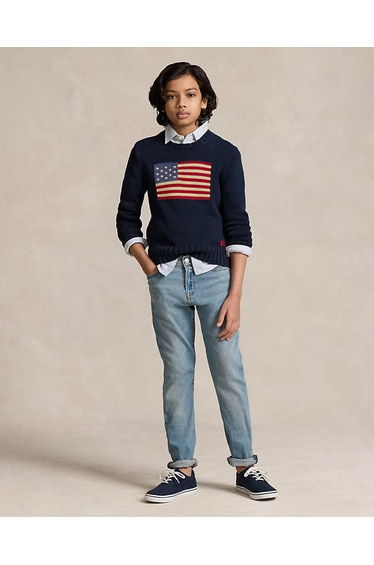 Boys Flag Jumper in Navy