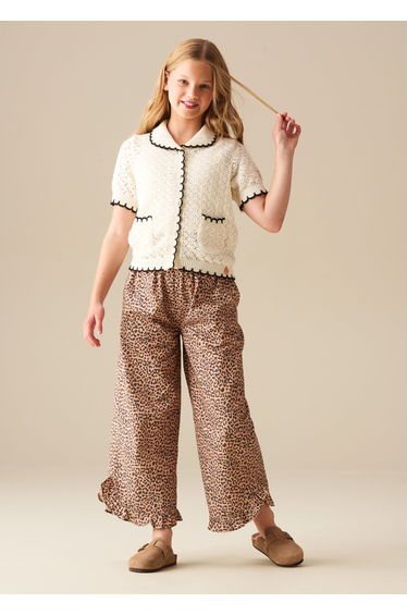 Penny Frill Detail Short Sleeve Cardigan