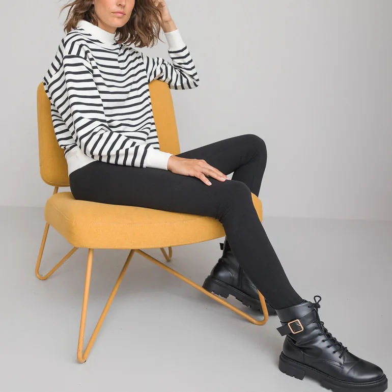 Cotton Mid-Rise Leggings - 1