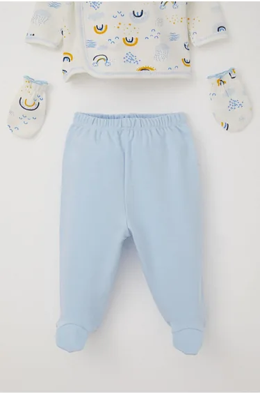 Baby Boy Hospital Discharge Set of 5 Rainbow Sparkle White