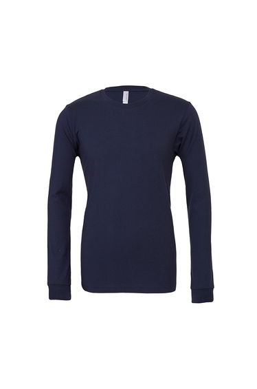 Bella + Canvas Adults Unisex Jersey Long Sleeve T-Shirt - Navy