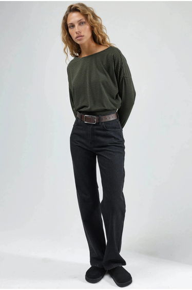 BUSEM Striped Boat Neck Top