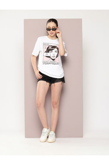 Women Oversized Printed Tshirt
