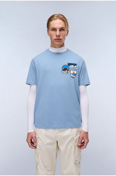 S-Montepiana Ss Graphic T-Shirt Faded Denim