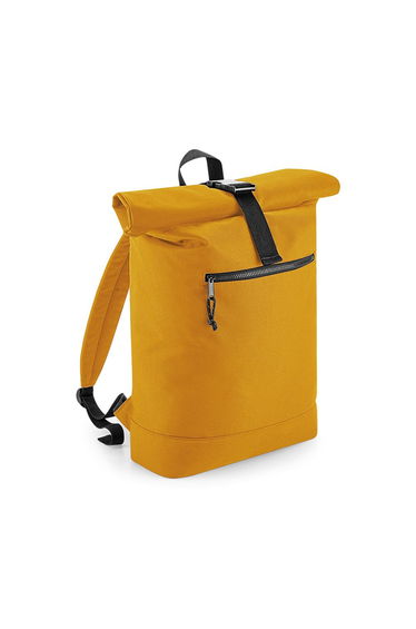 BagBase Unisex Recycled Roll-Top Backpack - Mustard