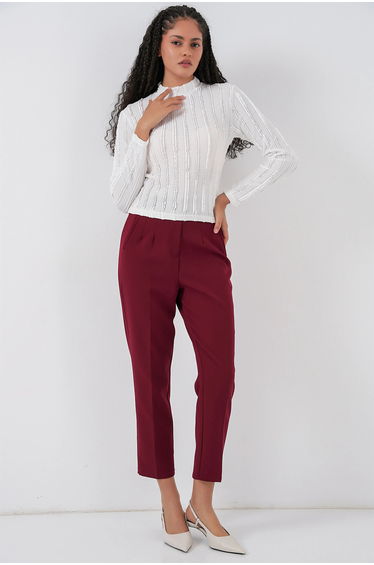BDART Textured Slim Fit Half Turtleneck Blouse