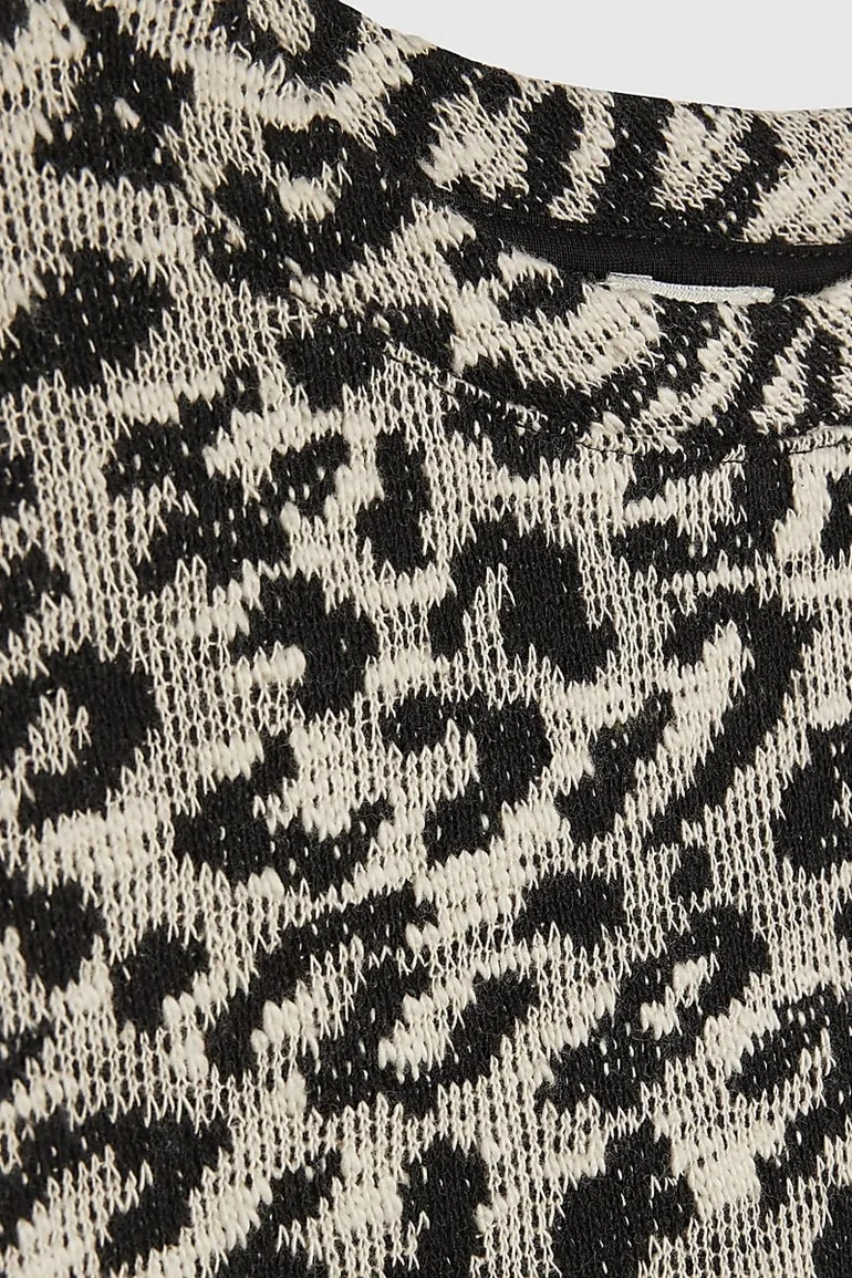 Girls Beige Leopard Whipstitch T-shirt Set - 2