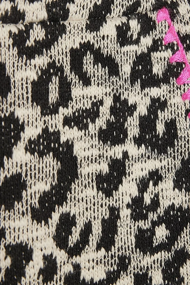 Girls Beige Leopard Whipstitch T-shirt Set - 3