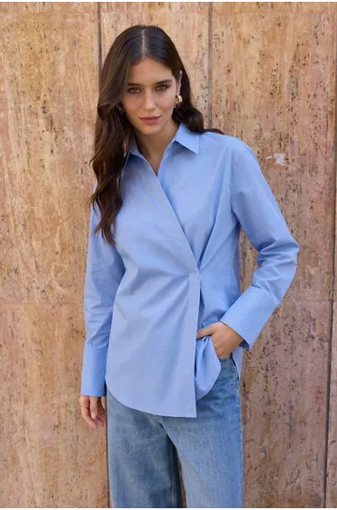 Mavi Oversize Terrycotton Plain Woven Bottom&Top Hijab Shirt