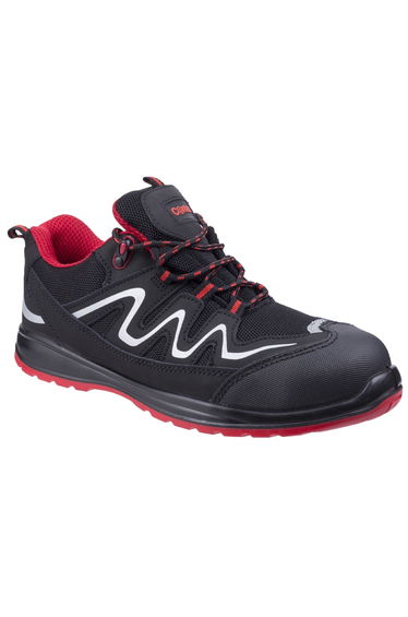Centek Mens Leather FS312 Safety Work Trainers - Black