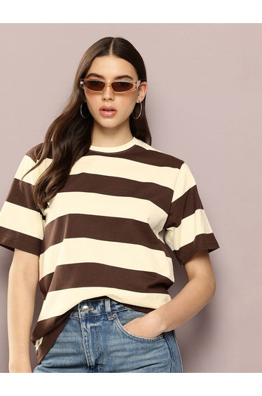 Women Oversized Striped T-Shirt