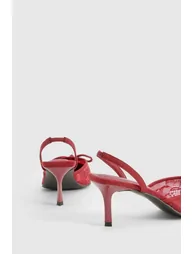 Lace Slingback Courts - burgundy - 3