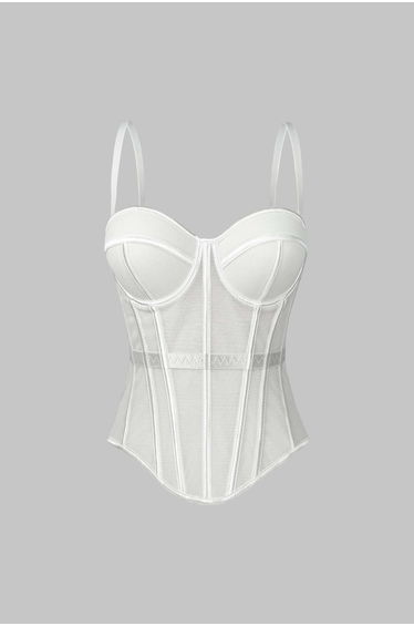 Mesh Bustier Corset Slip Cami Top