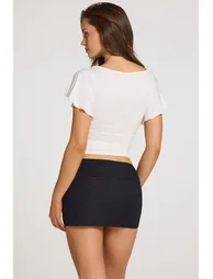 Modal Cowl-Neck Top in White - 1