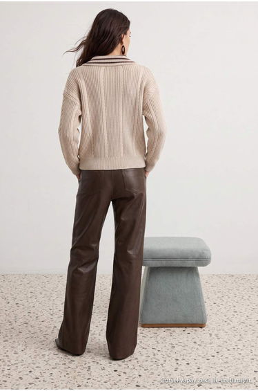 Stone Hair Braided Wide Fit Turn-Down Collar Knitwear Sweater product thumbnail 2
