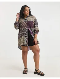 Patchwork Crinkle Shirt - 1