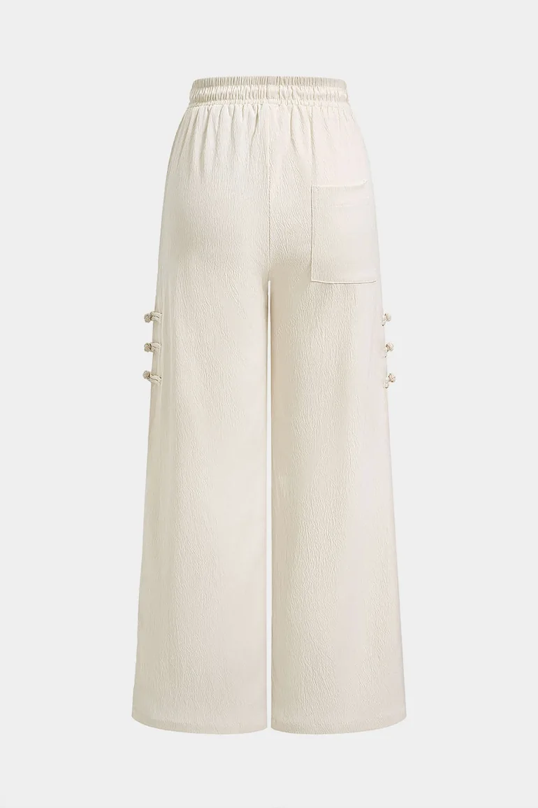 Fringe Tie-Up Pocket Straight Leg Pants - 1