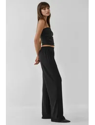 Wide Leg Textured Knit Pants - 4