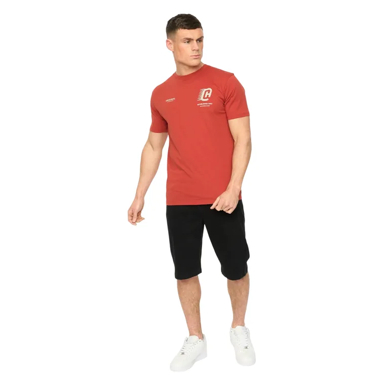 Crosshatch Mens Morville Cotton T-Shirt - Red
