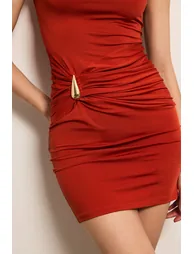 Metallic Sleeveless Mini Dress - 5