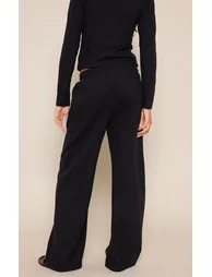 Black Soft Touch Wide Leg Joggers - 2