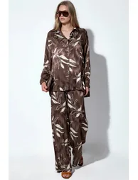 BDART Floral Shirt & High Waist Wide Leg Pants Two-Pieces Co-ord - 1