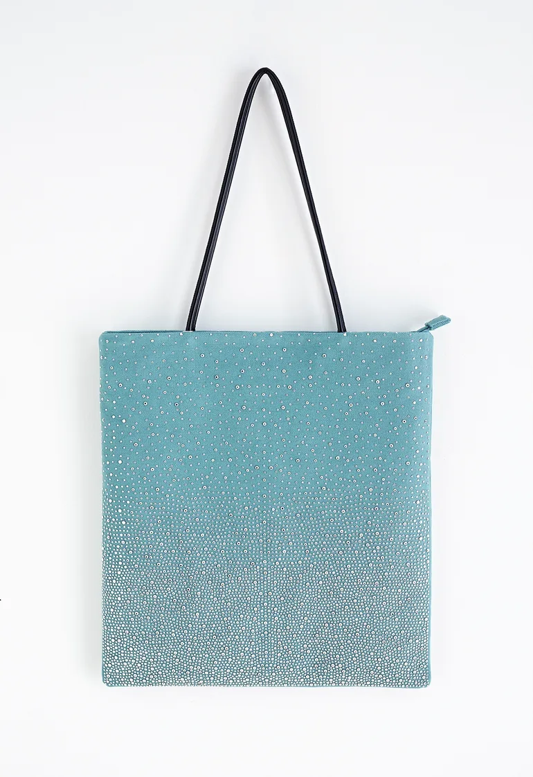 Bronzing Rhinestones Shoulder Bag in Turquoise