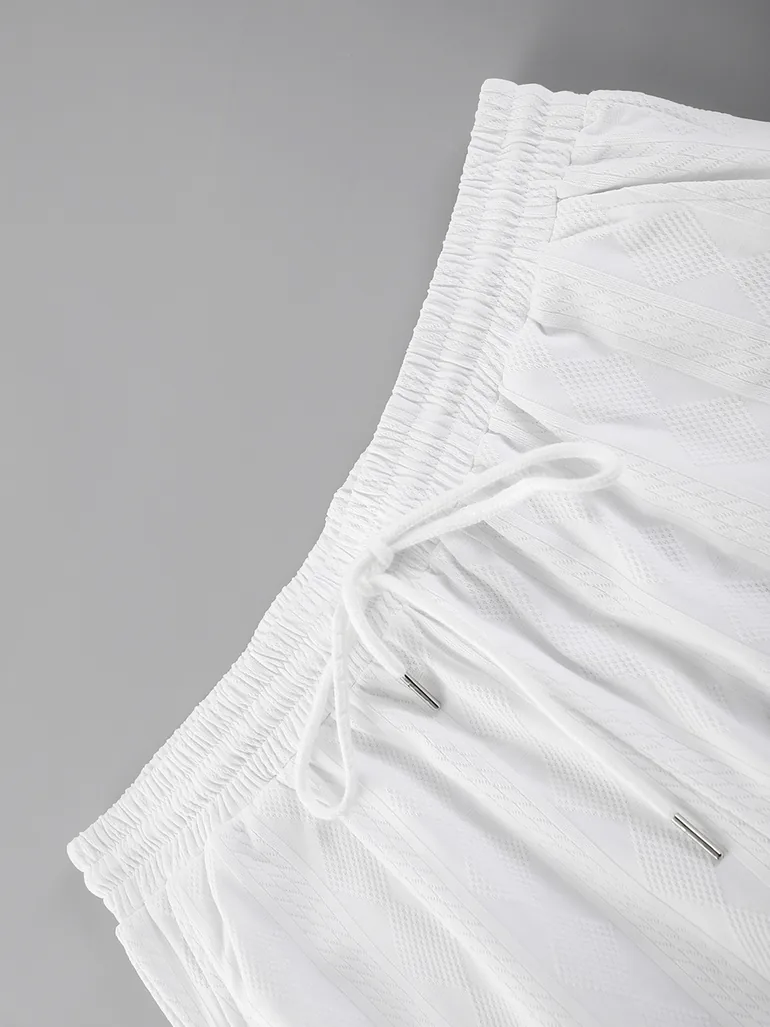 Men Textured Short Sleeve Shirt and Shorts Co-Ords - 5