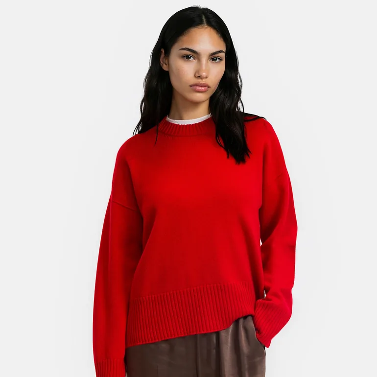 Wool/Cashmere Crew Neck Jumper/Sweater, Made in France - 1