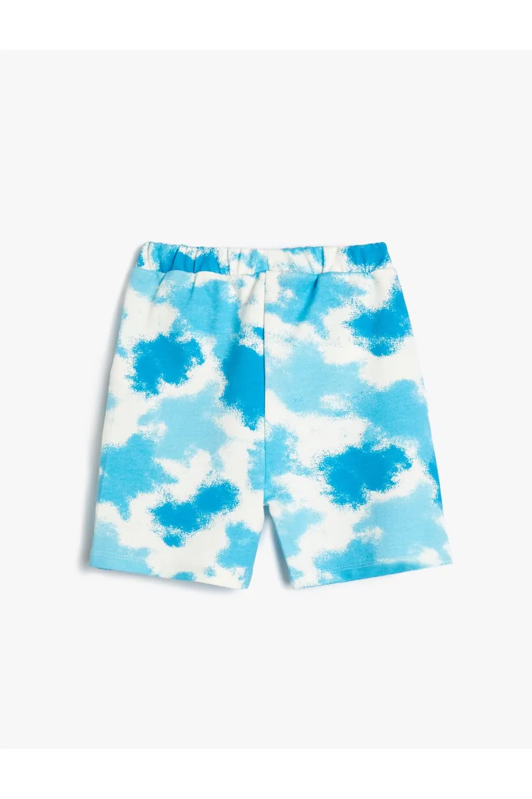 Shorts Batik Patterned Tie Waist Pocket Cotton - 1