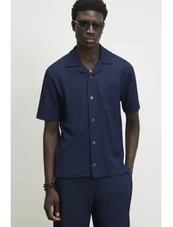 Navy Vertical Texture Shirt - 2