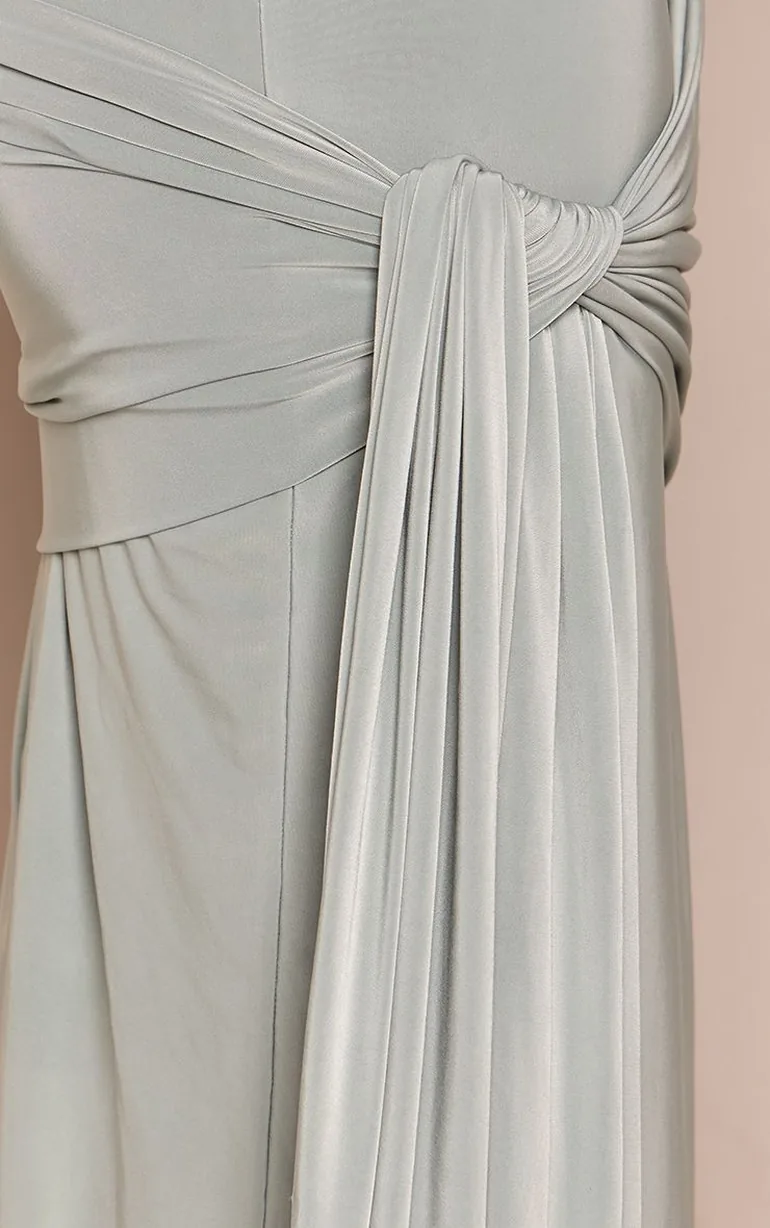 Shape Sage Green Bandeau Wrap Tie Waist Maxi Dress - 3