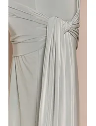 Shape Sage Green Bandeau Wrap Tie Waist Maxi Dress - 3