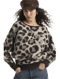 Brown Leopard Cosy Knit Jumper - 3