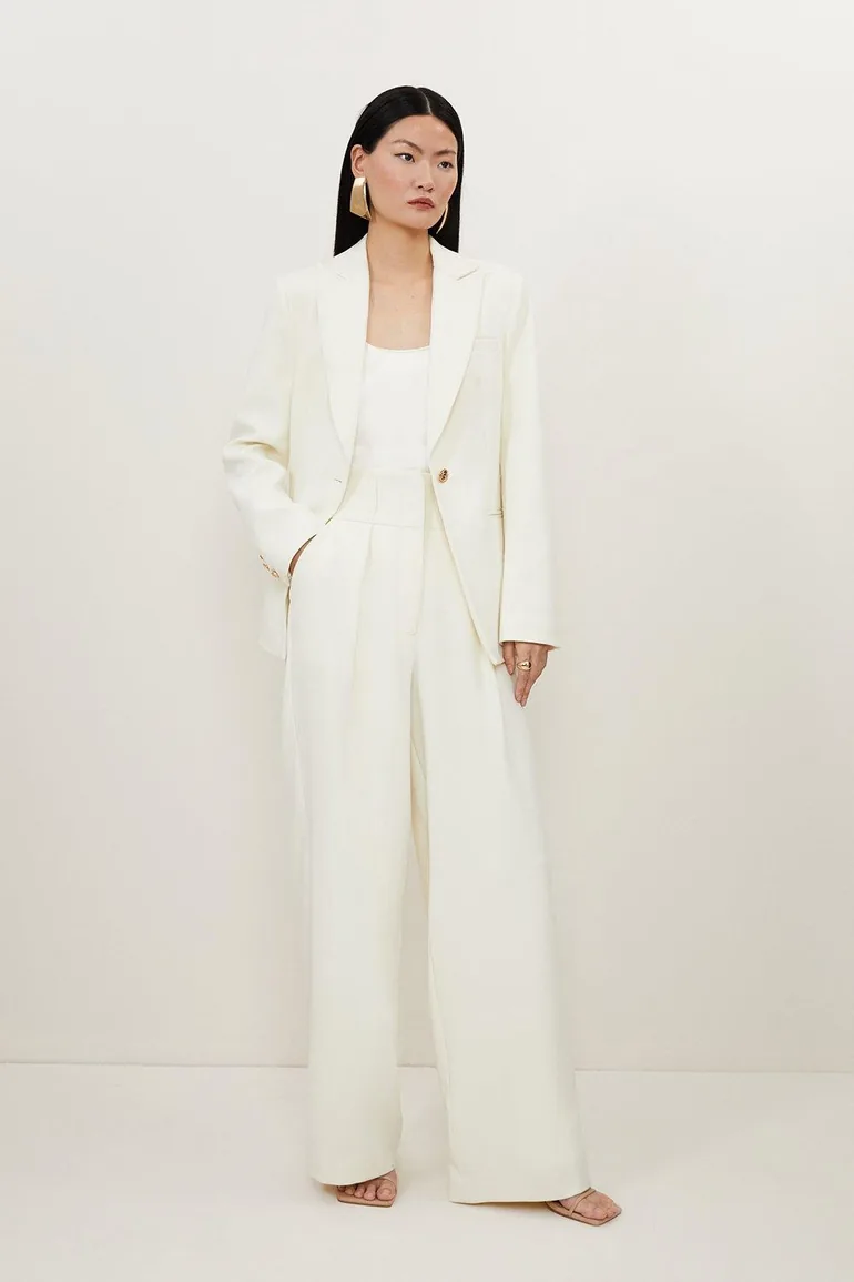 Petite Compact Stretch Single Breasted Tailored Blazer - 1