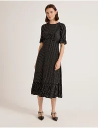 Sylvie Polka Dot Midi Dress - 6
