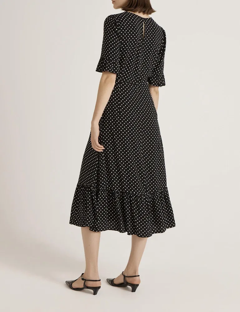 Sylvie Polka Dot Midi Dress - 3