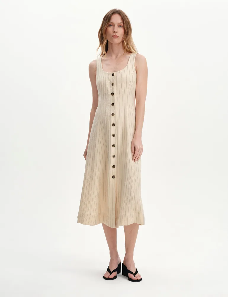 Petite Jillian Stripe Button Down Dress
